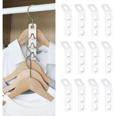 Lot de 12 crochets de penderie gain de place, crochets de placard gain de place