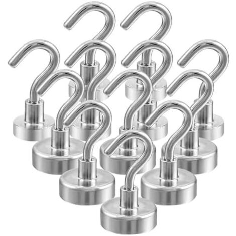 Lot de 12 crochets magnétiques robustes pour cabine croisière (7,7 kg et 14 kg) - Métal néodyme cuisine, bureau, camping vêtements Kg Kg)