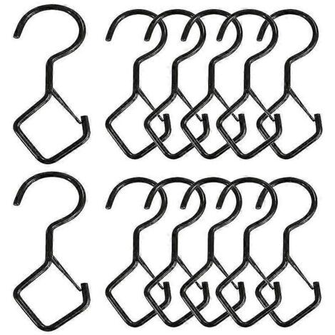 Lot de 12 crochets muraux en forme de S, en acier inoxydable, à ouverture rapide, pour tableaux et miroirs.-AquaForge
