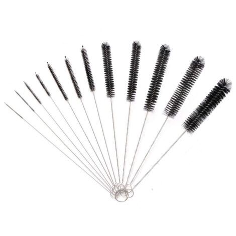 Lot de 12 cure-pipes extra longs, brosse en paille noire, ensemble de 12 pièces/coude