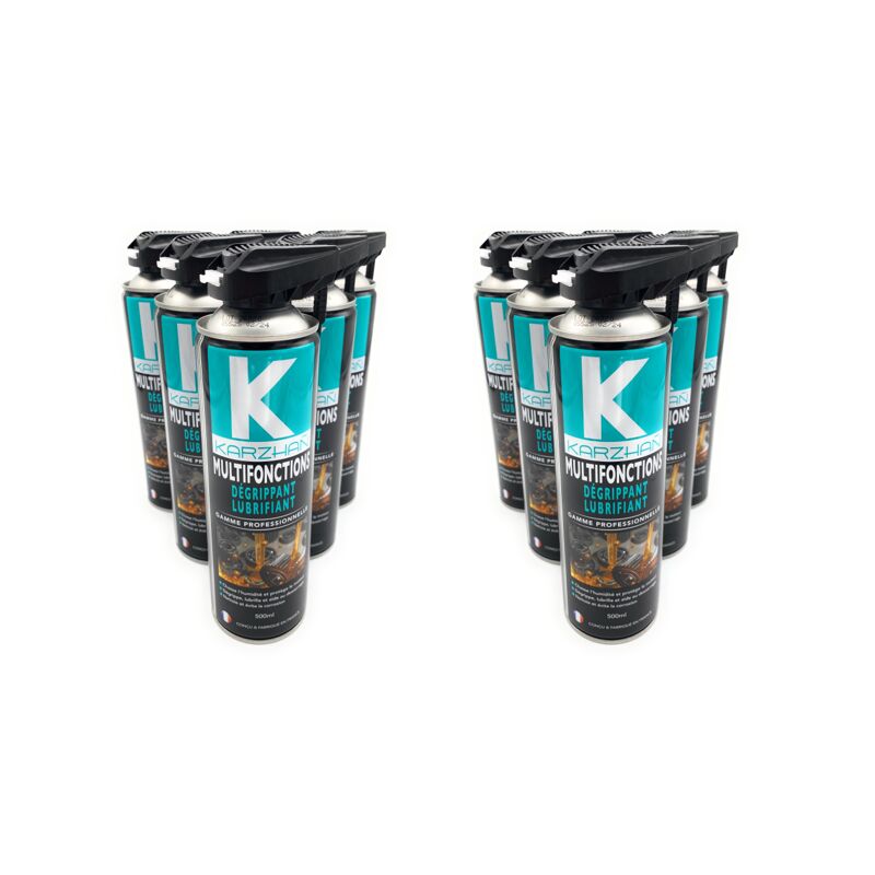 Karzhan - Lot de 12 dégrippant lubrifiant multifonctions 500 ml