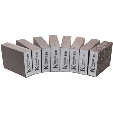 Lot de 12 éponges abrasives haute densité – Grains 60/80/100/120/180/220 – Lavables et réutilisables – Pour ponçage bois et métal