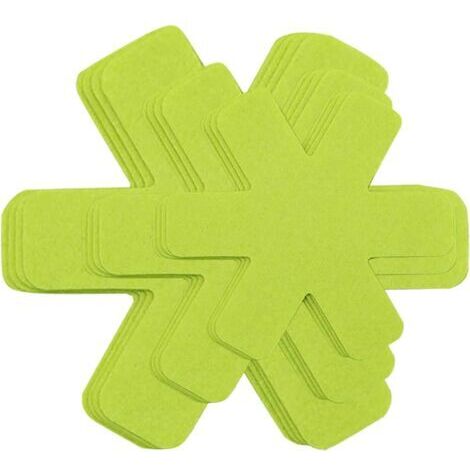 Lot de 12 et 3 protections de casseroles de différentes tailles pour éviter les rayures, séparer et protéger les surfaces de vos ustensiles de cuisine (vert)