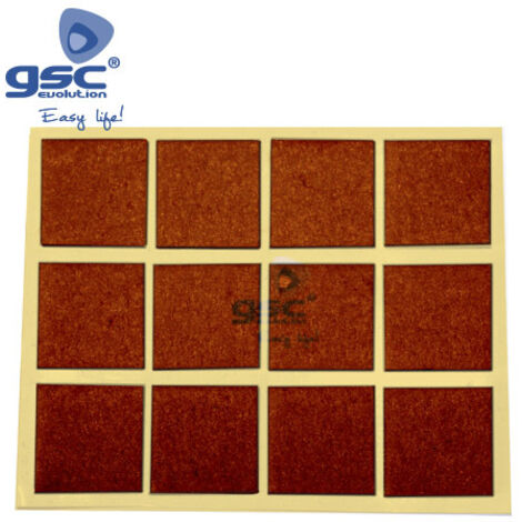 Lot de 12 feutres adhésifs carrés 20x23mm Marron GSC 003802772