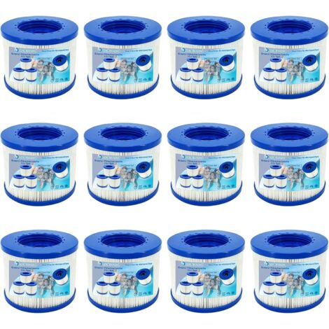 Lot de 12 Filtre de spa a Visser, Filtre Pour Clever Spa, Cartouche Filtre à Vis pour Spa Gonflable Pas De Vis 60mm, Cartouche Filtre pour Spa, filtre spa lumix, Compatible pour Cosy Spa