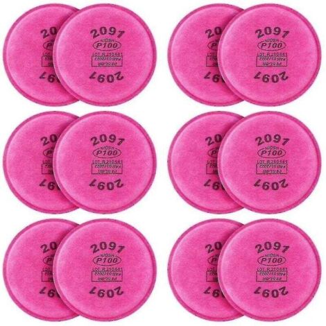 Lot de 12 filtres à particules de rechange 2091 P100 pour modèles 6000, 6200, 6800 et 7000 Ff-4