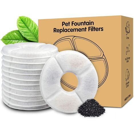 Lot de 12 filtres de rechange pour fontaine pour chat Filtres pour fontaines à eau pour animaux de compagnie filtres à charbon actif