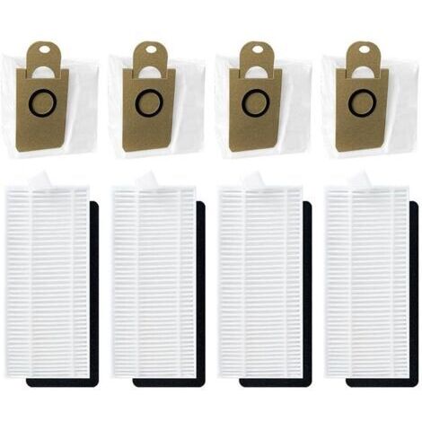Lot de 12 filtres réutilisables et sacs à poussière pour aspirateur robot pour HONITURE pour Q6 SE