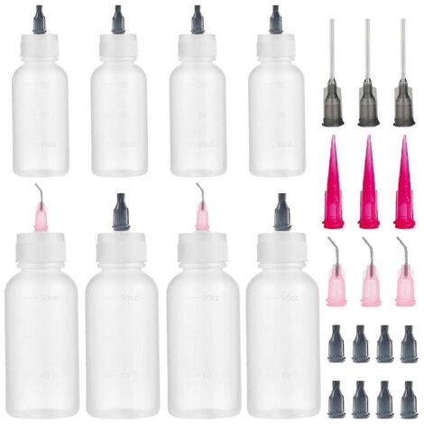 Lot de 12 flacons souples de colle, flacons applicateurs à embout de précision, pour peinture --