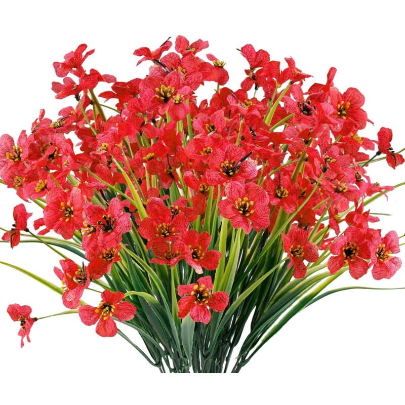 Lot de 12 fleurs violettes artificielles à suspendre au mur, résistantes aux uv et à la décoloration, décoration murale pour jardin, mariage, ferme,