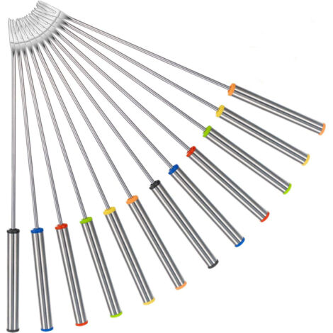 Lot de 12 fourchettes en acier inoxydable, longues fourchettes réutilisables pour fondue