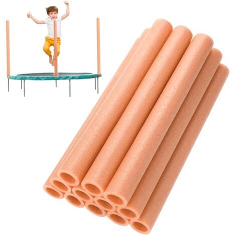 Lot de 12 housses de protection pour barres de trampoline - 40 cm - Orange