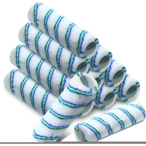 Lot de 12 housses de rouleau de peinture en microfibre de 22.5cm7cm pour peinture, murs, plafonds, fournitures de peinture d'intérieur (vert, bleu)