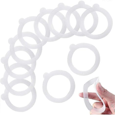 Lot de 12 joints en silicone pour bocaux, étanches à l'air et à l'eau, pour bocaux en verre à fermeture à clip de 0,35/0,5/1/1,5/2 litres.