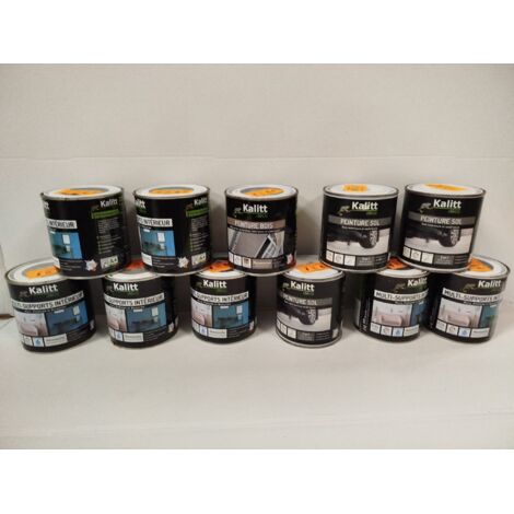 Lot de 12 - KALITT DÉCO - Peinture multi-supports et sols - 0,5L - Fabrication Française - Voir photos