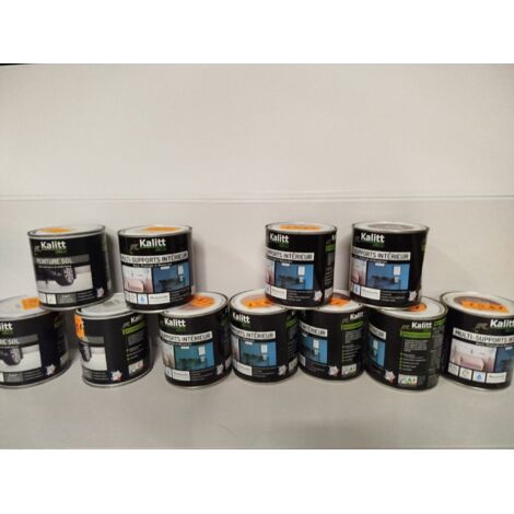 Lot de 12 - KALITT DÉCO - Peintures sol et multi-supports - Monocouche et sans sous-couche - Fabrication Française - Voir photos