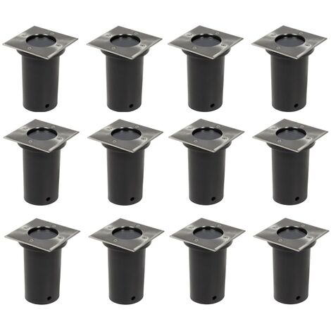 Lot de 12 Lampes encastrables au sol d'extérieur Lampe de jardin Applique extérieure Carré 72188