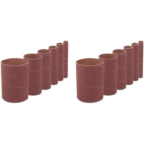 Lot de 12 Manchon de ponçage, Corindon, Spirale, Coton, 114 mm, Pour courbes et arrondis