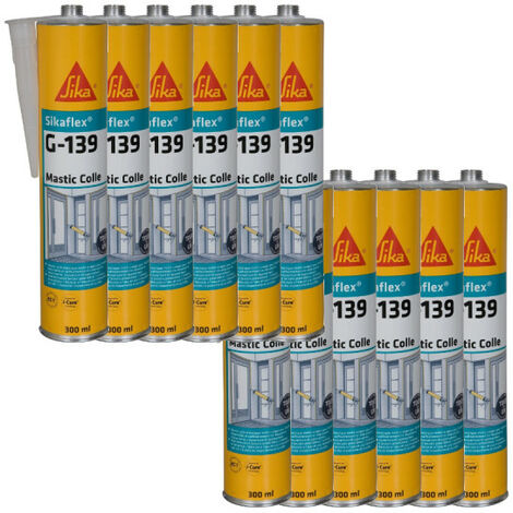 Lot de 12 mastic-colle à prise rapide SIKA Sikaflex G 139 - Blanc - 300ml