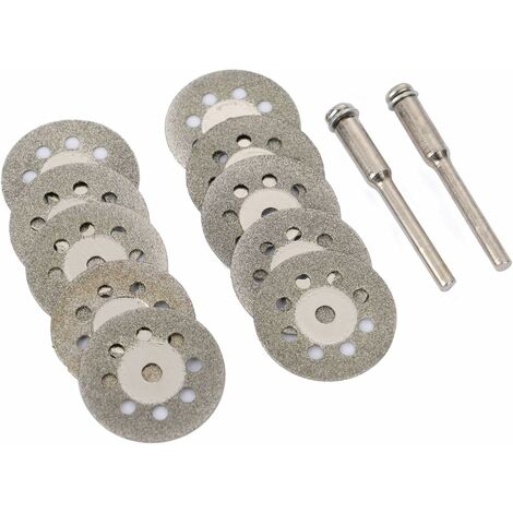 Lot de 12 mini-disques à tronçonner perforés 22 mm, diamant, disques à découper, tiges Ann Arbor