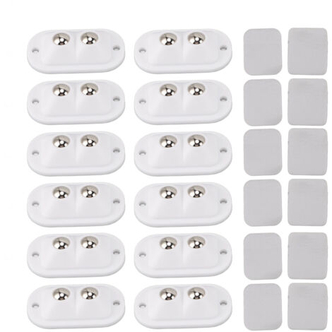 Lot de 12 mini roulettes auto-adhésives à double embout, silencieuses et pivotantes à 360°, pour appareils de cuisine et meubles (blanc).