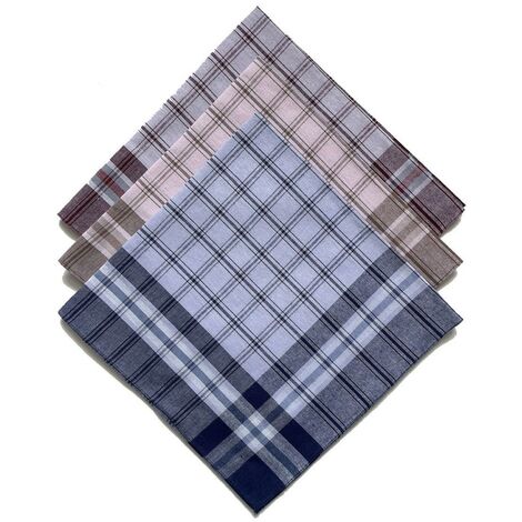 Lot De 12 Mouchoirs En Coton 100% - 43x43 Cm - Qualité Douce Et Absorbante - Dessins Assortis