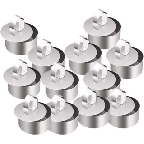 Lot de 12 moules à gâteaux en acier inoxydable 8 cm – Anneaux pâtisserie pour desserts et plats – Faciles à nettoyer, passent au lave-vaisselle