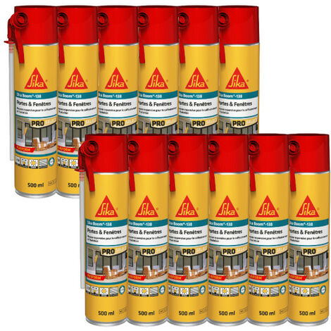 Lot de 12 mousses expansives Porte et Fenetre SIKA - SikaBoom 138 - 500ml