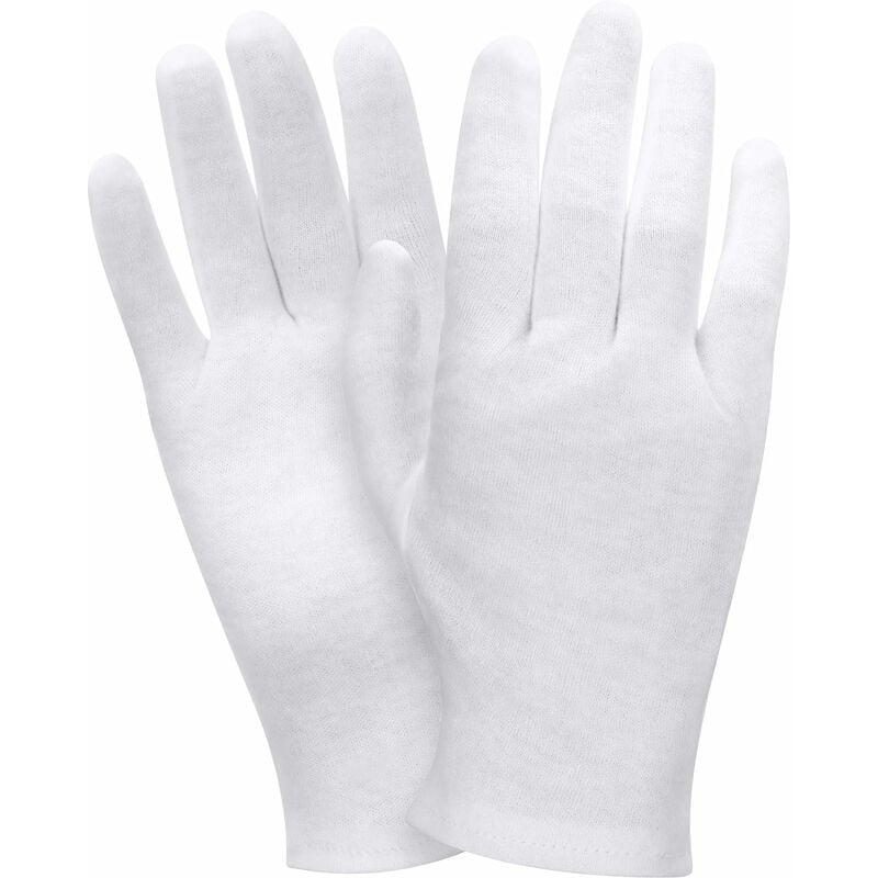 lot de 12 paires de gants 21cm-xl, en coton blanc, confortables et respirants, pour les soins de la peau, l'examen des bijoux, le travail quotidien,