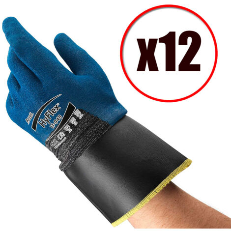 Lot de 12 paires de gants de travail en PU anti coupure Hyflex 11-948 EN388 Taille - Taille 9