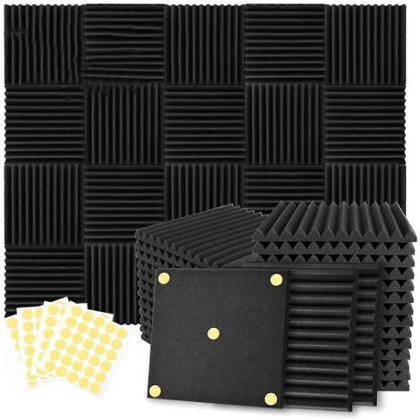 Lot de 12 panneaux acoustiques en mousse de 2,5 x 30,5 x 30,5 cm pour la maison