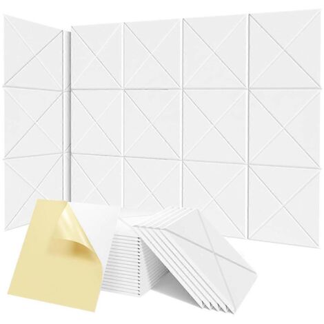 Lot de 12 panneaux acoustiques, panneaux en mousse insonorisante de 12 x 12 x 0,4 pouces, blancs.