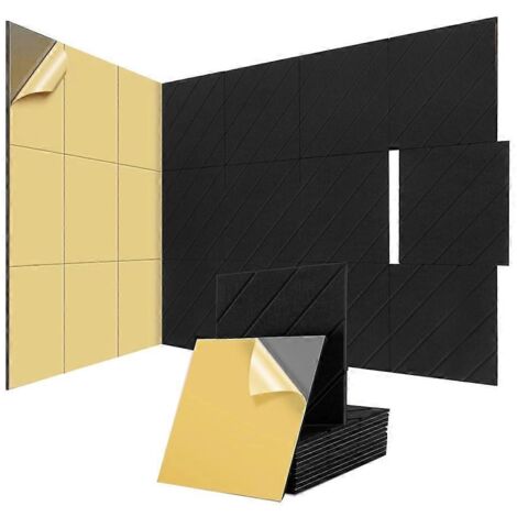 Lot de 12 panneaux acoustiques, panneaux en mousse insonorisante de 12 x 12 x 0,4 pouces, décoration murale.