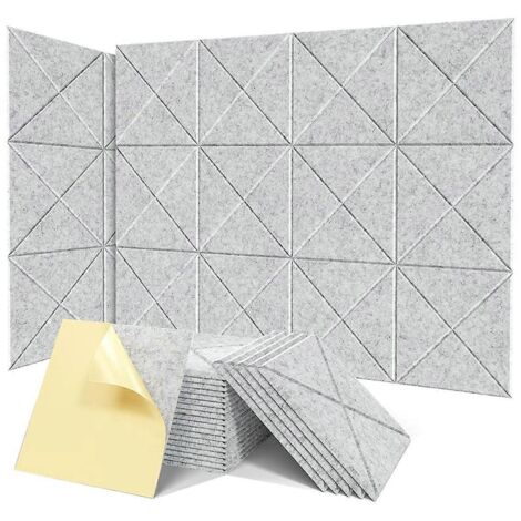 Lot de 12 panneaux acoustiques, panneaux en mousse insonorisante de 12 x 12 x 0,4 pouces, gris