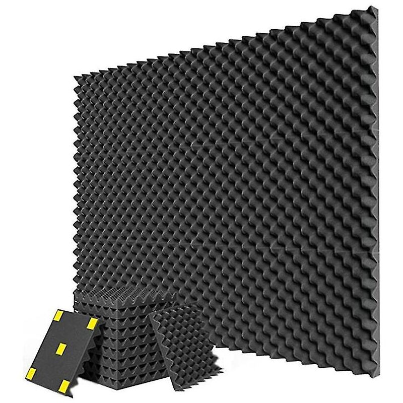 Lot de 12 panneaux de mousse acoustique 1 po x 12 po x 12 po Mousse acoustique retardatrice haute densité, récupération rapide Ac