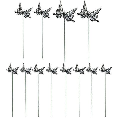 Lot de 12 panneaux décoratifs d'Halloween pour jardin avec papillons