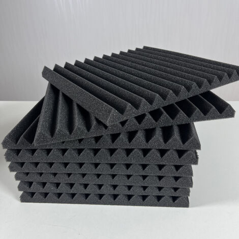Lot de 12 panneaux en mousse acoustique, panneaux antibruit, auto-adhésifs et ignifugés, pour podcasting, studios d'enregistrement, bureaux, 30 x 30 x 2,5