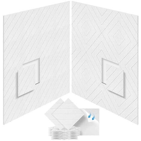 Lot de 12 panneaux en mousse insonorisante 12x12x0,4 pouces, blancs--