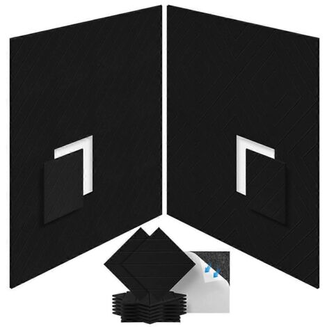 Lot de 12 panneaux en mousse insonorisante 12x12x0,4 pouces, noirs--