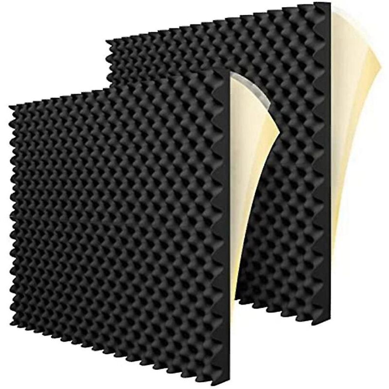 Lot de 12 panneaux muraux en mousse acoustique adhésive, traitement d'insonorisation ignifuge, réduction du bruit
