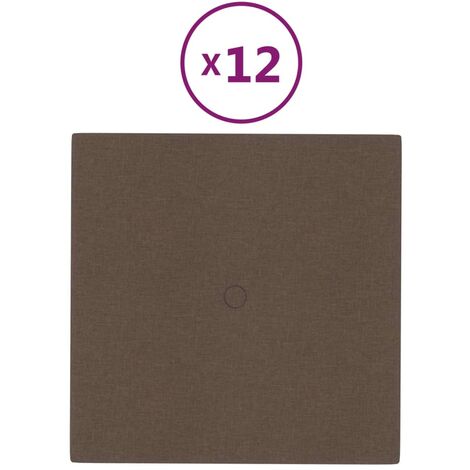 Lot de 12 Panneaux muraux,Parement murals,Panneaux décoratifs Marron 30x30 cm Tissu 1,08 m² -86723 - Brun