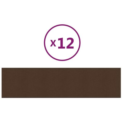 Lot de 12 Panneaux muraux,Parement murals,Panneaux décoratifs Marron 60x15 cm Tissu 1,08 m² -14005 - Brun