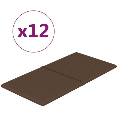 Lot de 12 Panneaux muraux,Parement murals,Panneaux décoratifs Marron 60x30 cm Tissu 2,16 m² -59741 - Brun