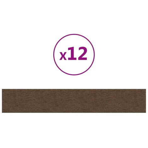 Lot de 12 Panneaux muraux,Parement murals,Panneaux décoratifs Marron 90x15 cm Tissu 1,62 m² -20909 - Brun