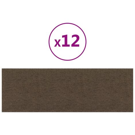 Lot de 12 Panneaux muraux,Parement murals,Panneaux décoratifs Marron 90x30 cm Tissu 3,24 m² -59973 - Brun