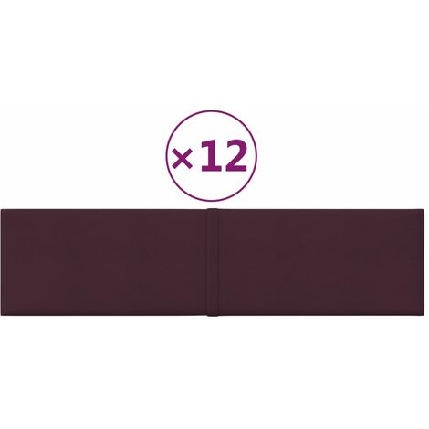 Lot de 12 Panneaux muraux,Parement murals,Panneaux décoratifs Violet 60x15 cm Tissu 1,08 m² -36476 - Pourpre