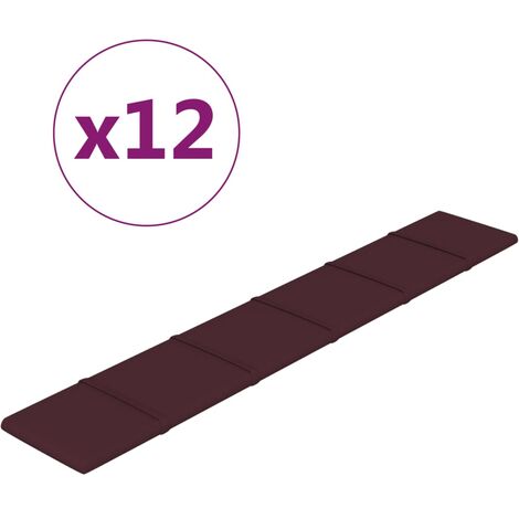 Lot de 12 Panneaux muraux,Parement murals,Panneaux décoratifs Violet 90x15 cm Tissu 1,62 m² -42498 - Pourpre