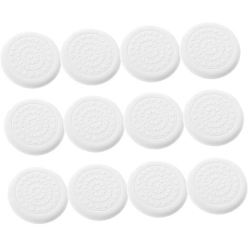 Lot de 12 patins antidérapants en silicone blanc ronds de 5 cm, autocollants et résistants à l'humidité, pour pieds de table et de chaise.