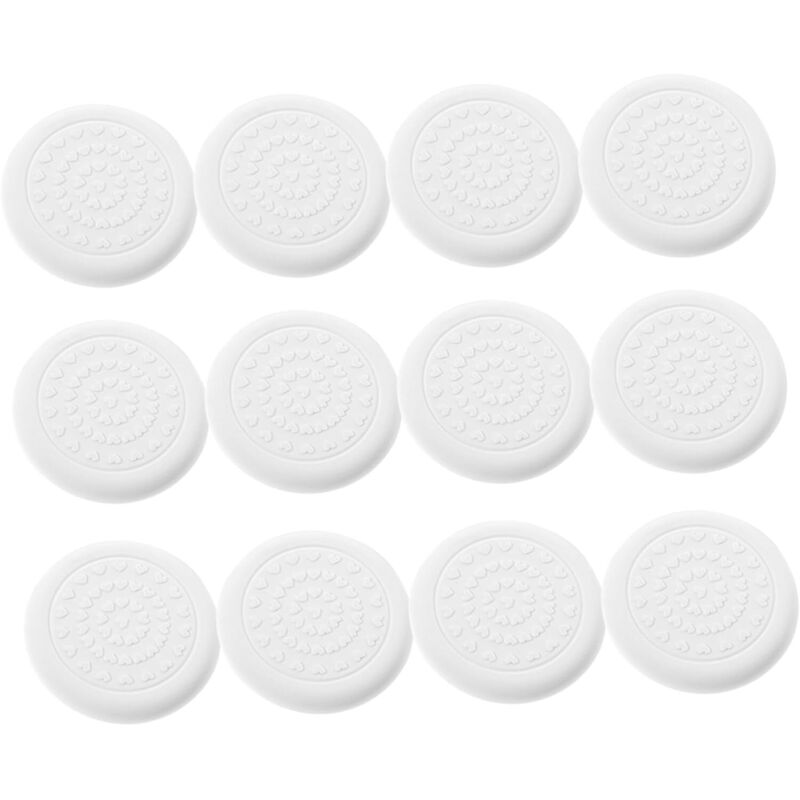 Lot de 12 patins antidérapants en silicone blanc ronds de 6 cm, autocollants et résistants à l'humidité, pour pieds de table et de chaise.