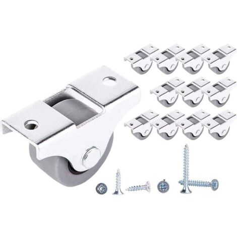 Lot de 12 petites roulettes de 25 mm en caoutchouc pour meubles, non rotatives, sans plastique, adaptées aux appareils ménagers.